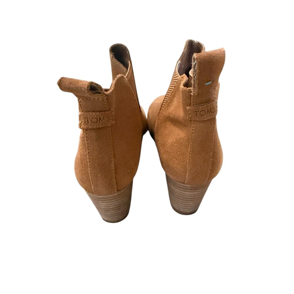 Toms Kelsey Brown Suede Leather Wedge Heel Fall Ankle Booties Women’s Size 9.5 - Picture 9 of 12